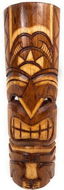 Happiness Tiki Mask 20" - Antique Finish hand Carved | #bag1505650