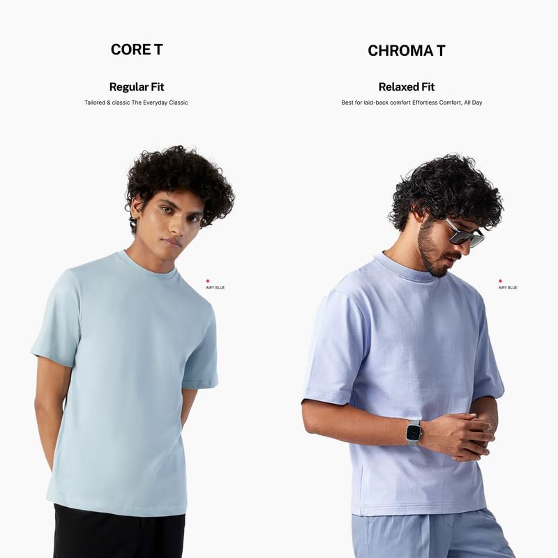 Image of LUDIC Core T Dailymove Collection | Regular Fit | Crew Neck T Shirt | 100% Organic Cotton, 180GSM | Lightweight & Comfortable | Everyday Essential | Casual T-Shirt for Men & Women
