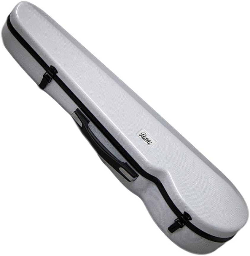 PAITITI Violin Shaped Full Size Durable Super Light Fiber Glass Case with Hygrometer Backpackable (White)