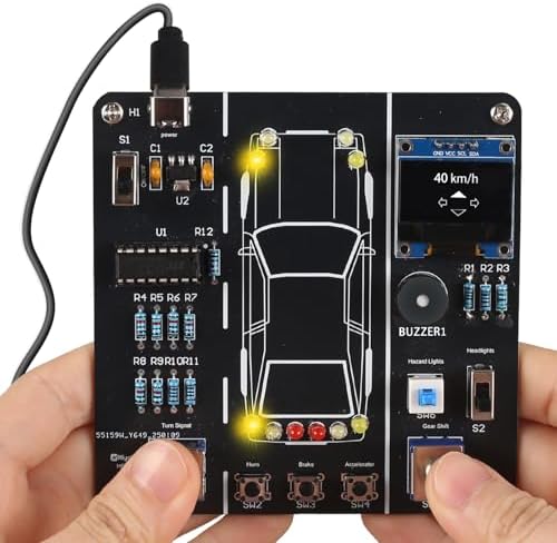 MIOYOOW DIY Car Driving Simulation Soldering Practice Kit, Electronics Project Car Driver Simulator Solder Project Kit for High School & College Students Learning