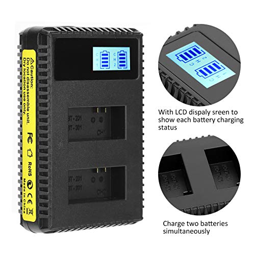 Carregador de Bateria para Câmera Portátil Com Display LCD para Câmera USB AHDBT‑301