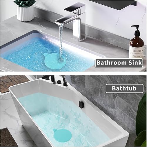 (2 Pack) Silicone Bathtub Stopper, 6" Extra Large Silicone Drain Plug, Universal Shower Drain Tub Stopper for Kitchen Gadgets Bathroom, Grey+White - Image 6