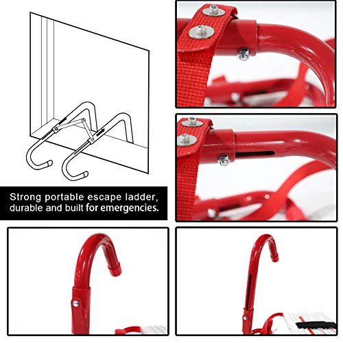 Sharewin Portable Fire Ladder 2 Story Emergency Escape Ladder 15 Ft With Wide Steps V Center Support thumb #1