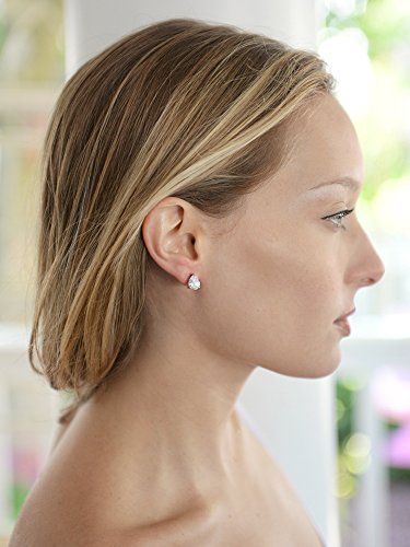 Mariell Gold Cubic Zirconia Stud Earrings, Pear Shape CZ Crystal, 2 Carat Imitation Diamond Stud Earring2
