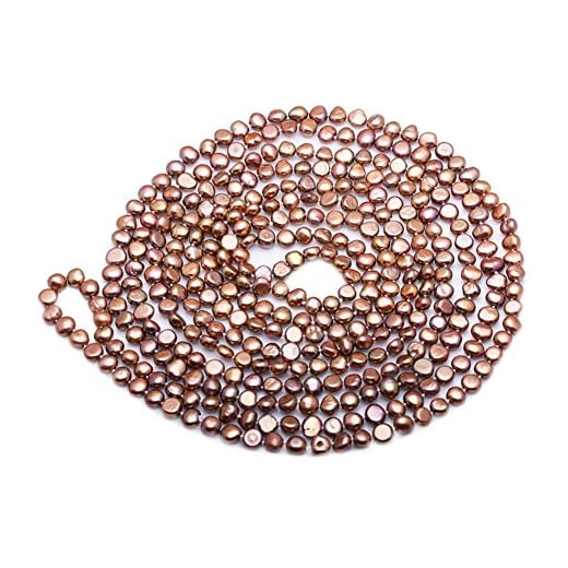 Jade Angel Marrón 7-8mm Collar de Perlas de Agua Dulce Cultivado de la Forma de 254 cm