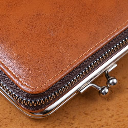 Women's Leather Wallet with Zipper RFID Blocking Organizer Multi Card Slots Button Snap Coin Purse Slim Travel Cardholder2