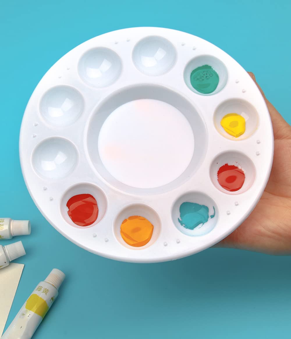 PENTA ANGEL Art Paint Tray Palette 3Pcs 10 Well Plastic Round Paint Tray for Watercolor Painting(Round-3PCS) - Image 4