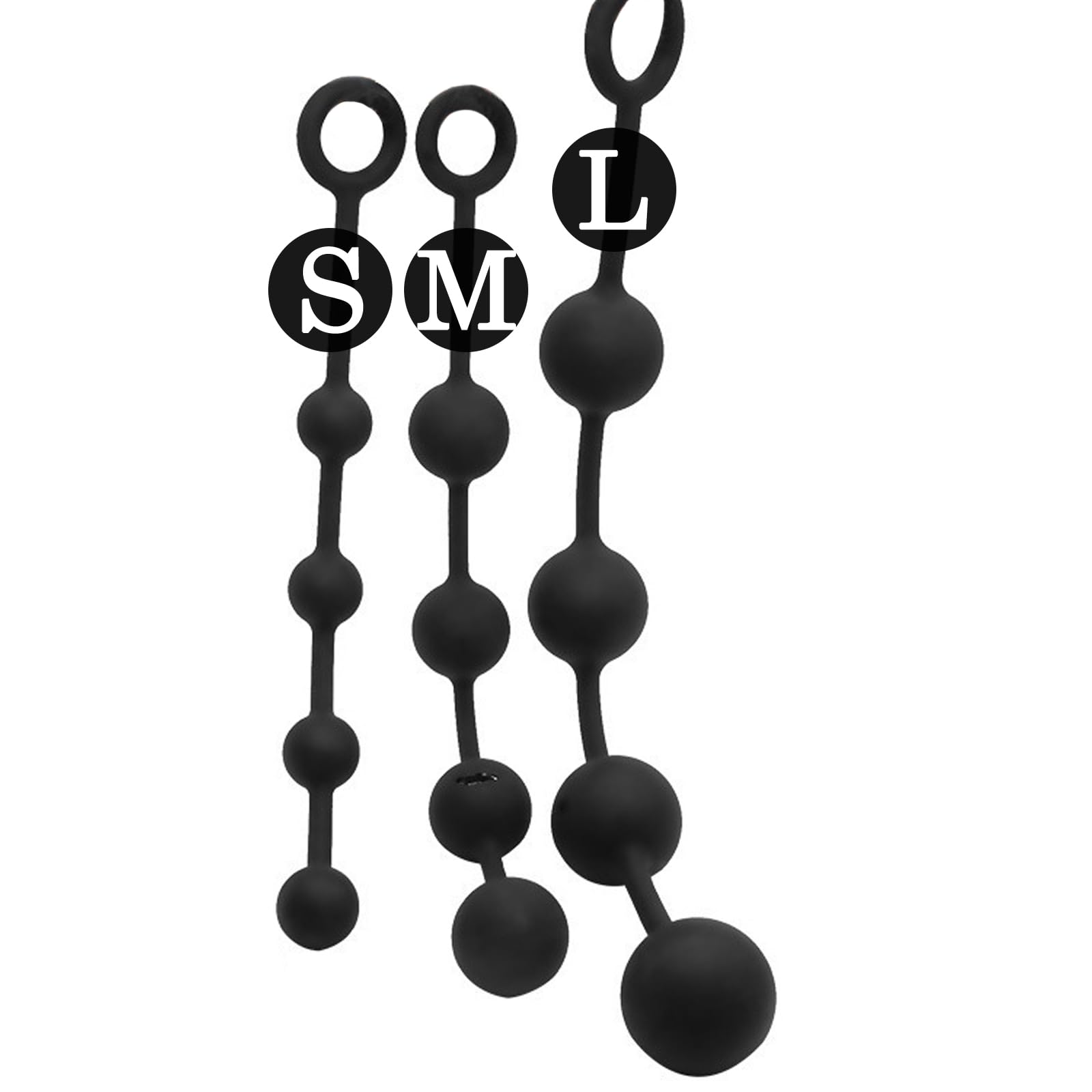 BDSMAGE Tapón Anal de Silicona Extra Largo, Tapón Anal con 4 Bolas, Dilatador Anal Juguete Sexual Erótico para Hombres y Mujeres, Masturbador Juego de Juguetes Anales (L)