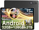 11 Inch Tablet Android 16 with Gemini AI, T615 Octa-Core, 32GB RAM + 128GB ROM /2TB TF, 16MP+8MP, 1920x1200 IPS HD 90Hz Display, 8000mAh with Fast Charging & OTG, Widevine L1, GPS(Gray)