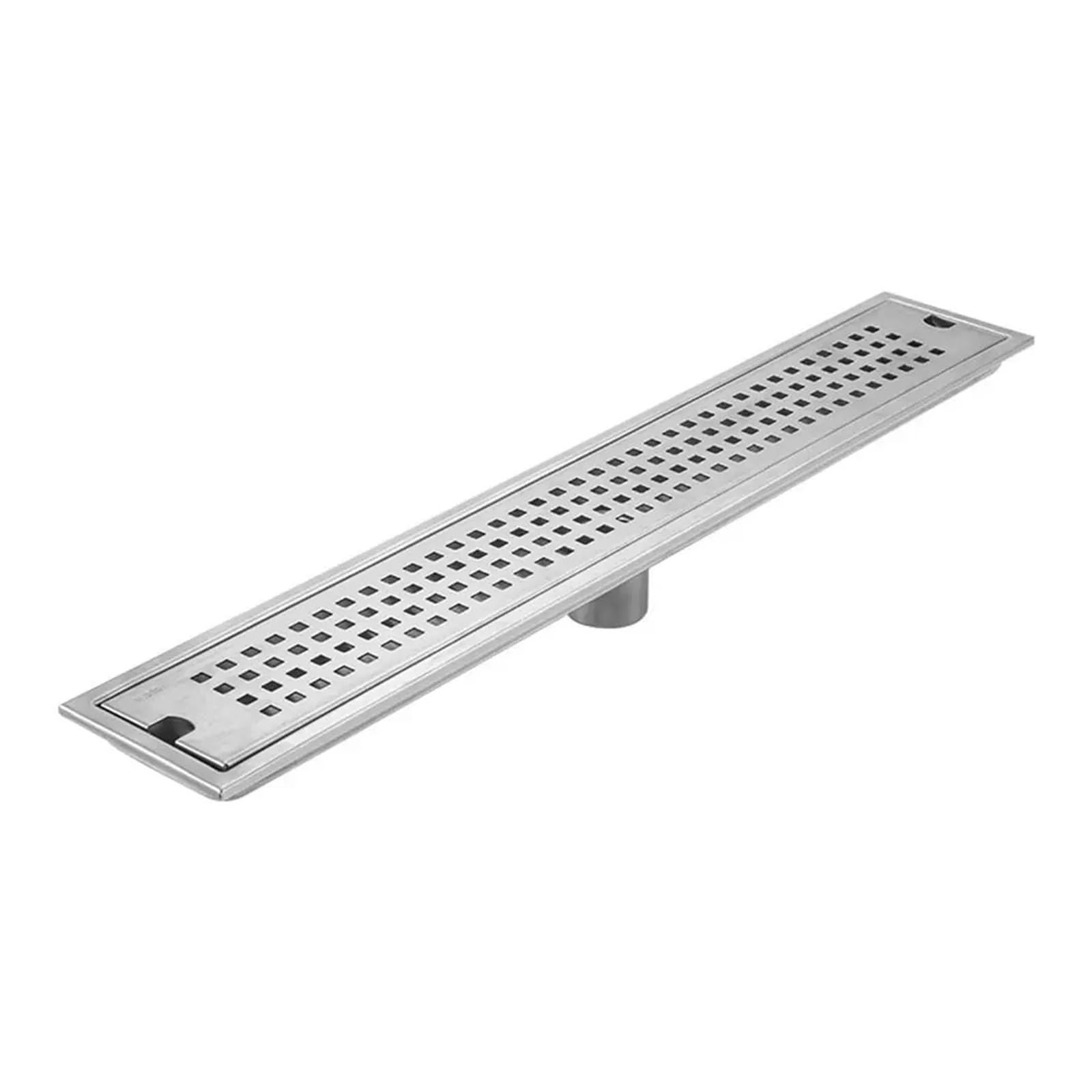 Desagüe Lineal para Ducha Desagüe for el Suelo de la Ducha Acero Inoxidable, 20-50cm, Drenaje Lineal Rectangular for baño, con Cubierta colador(Silver-10-30cm)