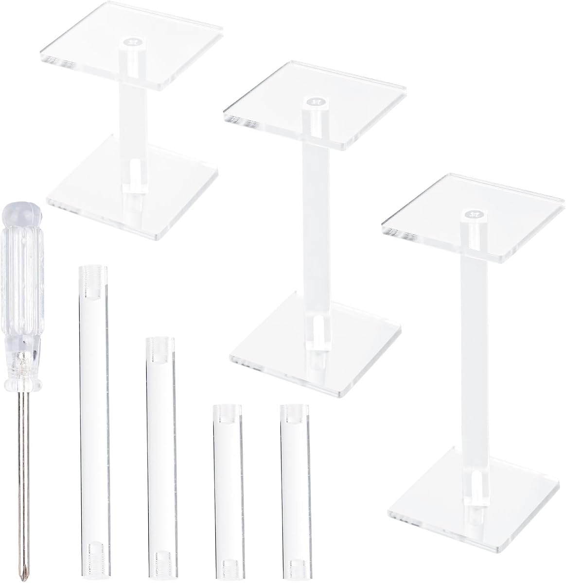 2pcs Flying Miniatures Combat Risers, Adjustable Height Multi-Tiered Platform Acrylic Terrain Combat Display Stands for DND Miniatures Tabletop Board Games RPG Accessories