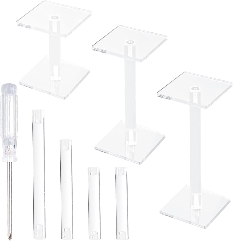 2pcs Flying Miniatures Combat Risers, Adjustable Height Multi-Tiered Platform Acrylic Terrain Combat Display Stands for DND Miniatures Tabletop Board Games RPG Accessories
