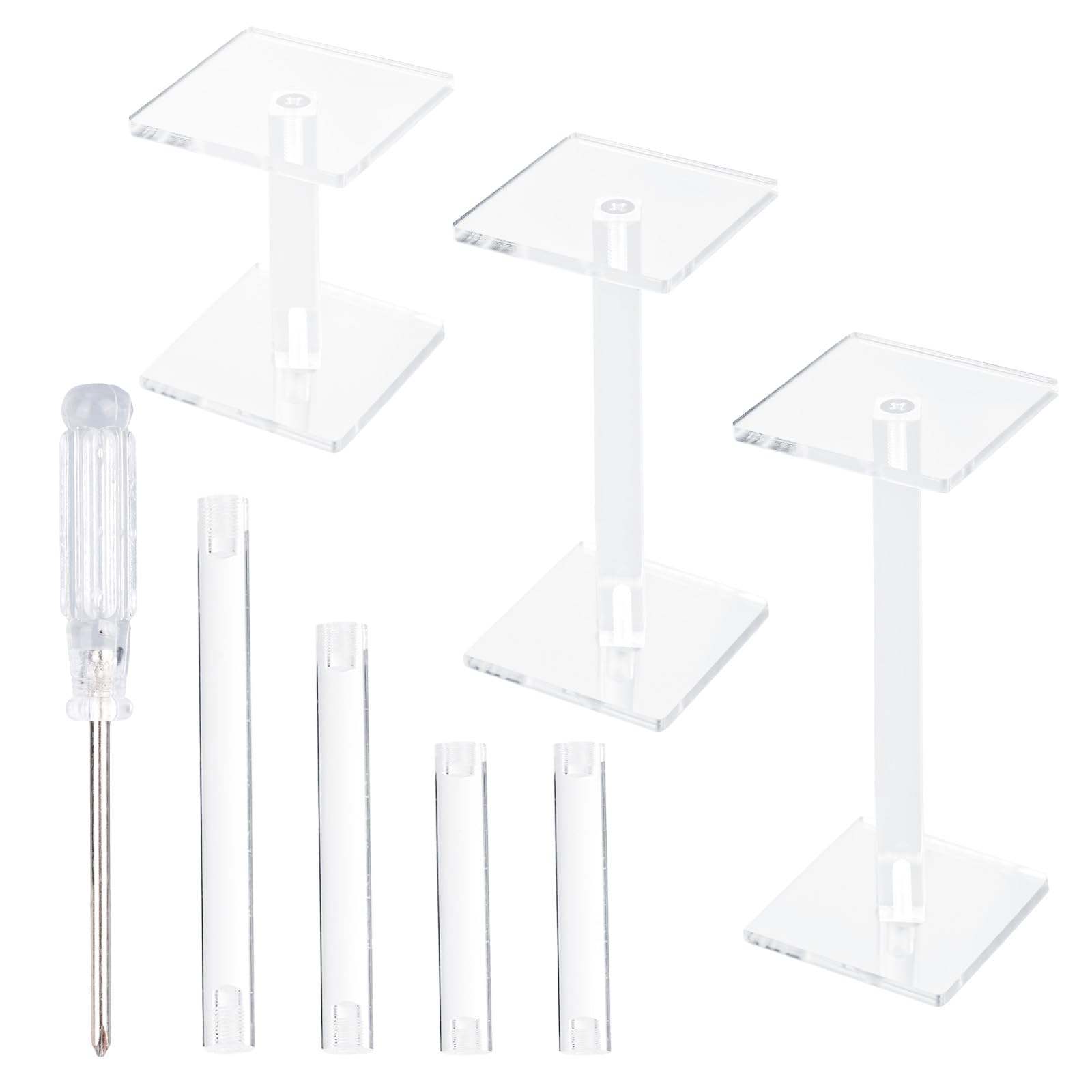 BOXOB 2szt Latające Miniatury Bojowe Risers, Regulowana Wysokość Wielopoziomowej Platformy Akrylowe Stojaki Bojowe do Prezentacji Terenu do Miniatur DND Gier Planszowych Akcesoriów RPG