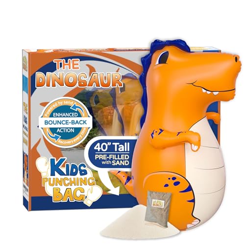 Image of INFLATABLE DUDES Dinosaur -Kids Punching Bag | Already Filled with Sand| Bop Bag | Premium Inflatable Toy | Punching Bag for Kids | Enhanced Bounce-Back Action! | Indoor Outdoor - Party Games