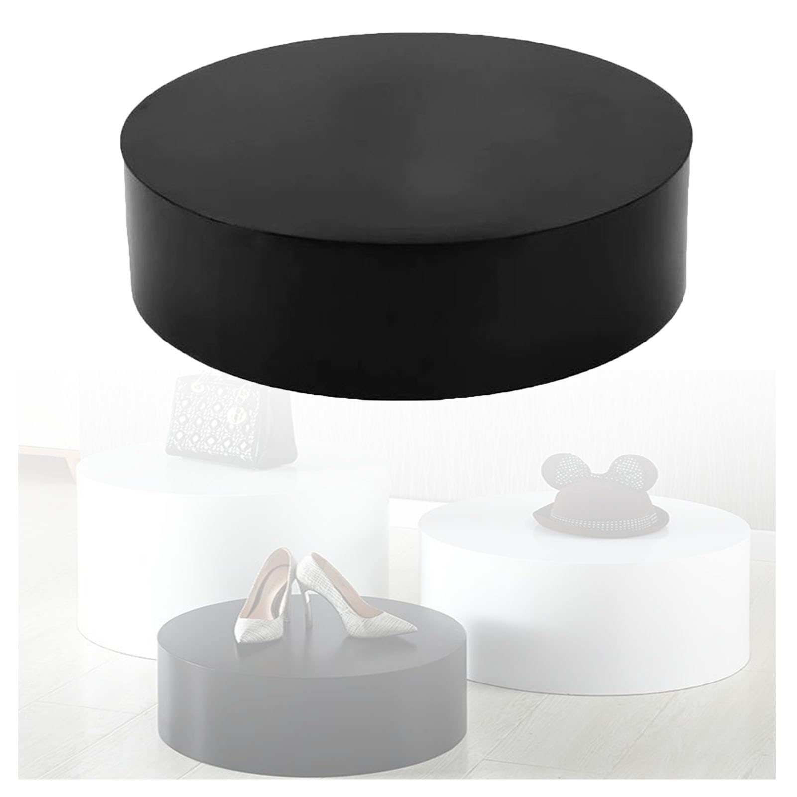 Présentoir à bijoux noir pour table de mariage et scénographie de fête élégante
