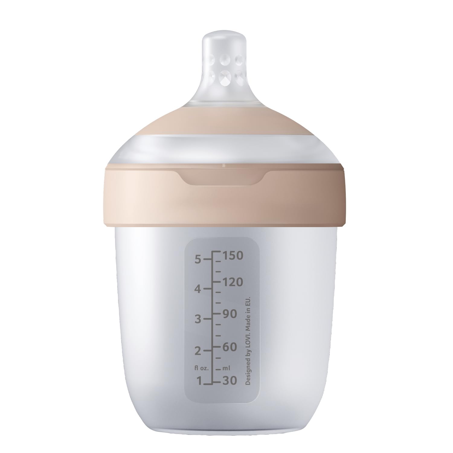 Difrax LOVI Biberon Mammafeel - 150 ml,​Tétine dynamique, Compatible avec l'allaitement, Sans BPA