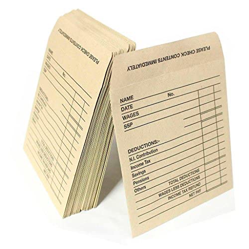 Mailshack Small Brown Wage Envelopes Pre-Printed and Self Sealing 102x108mm (4"x4") (500)