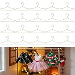 Grevosea 20 Pcs Doll Hangers for 18 Inch Dolls, 2.56 Inch Metal Gold Mini Hanger Doll Clothes Hangers for Wardrobe Dresses Skirts Outfit Accessories and Closet Organization
