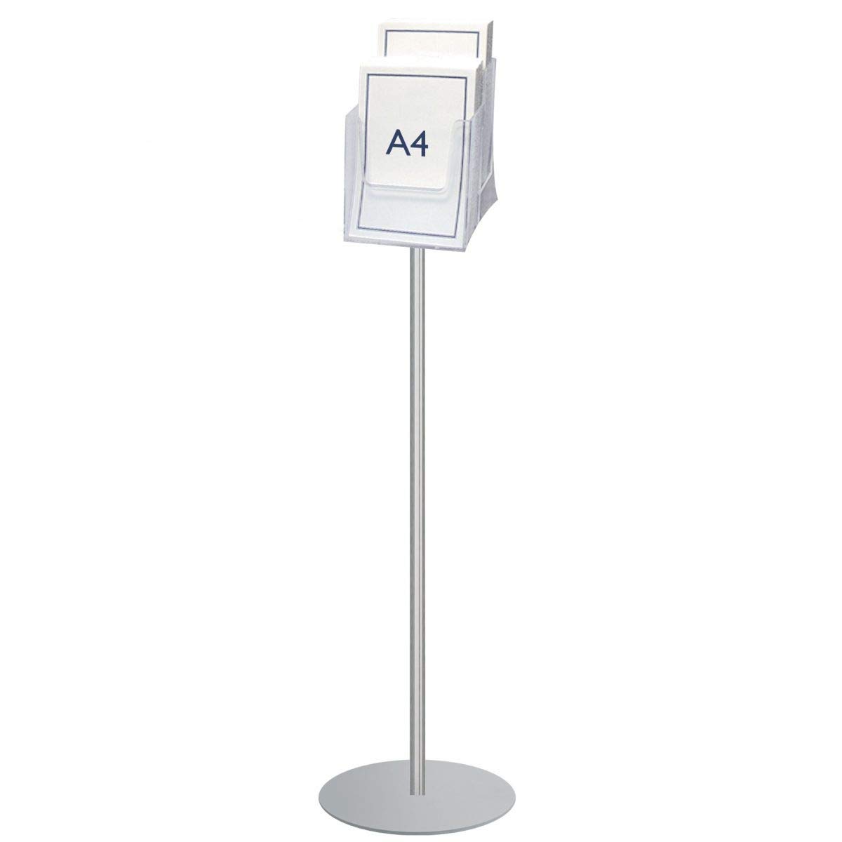 Porta Folletos de Suelo con 2 Compartimentos A4