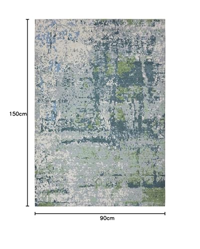Image of Printed Rug Soft Floor Carpets with Anti Slip Backing for Living Room | Bedroom | Kids Room (Grey Green, 3x5 Feet)