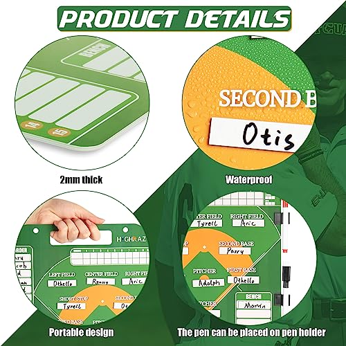 Magnetic Baseball Coach Clipboard, Dry Erase Coach Lineup Board, Premium Tactical Baseball Coaching Board with 40 Lineup Cards and Marker, Dugout Display Softball Coaching Accessories