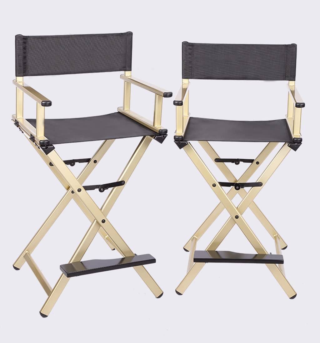 Silla de artista de maquillaje, silla de director, silla plegable portátil de aluminio para artistas de maquillaje, directores y uso al aire libre