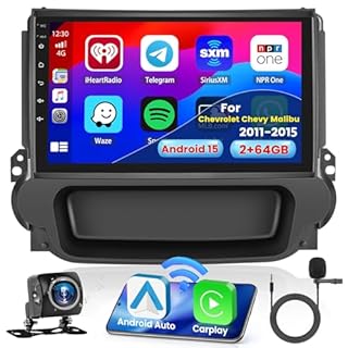 Inefala 2+64G Radio for Chevrolet Chevy Malibu 2011-2015 CarPlay Car Stereo Android 15 Touchscreen 9" Android Auto Backup Camera GPS EQ 28UI