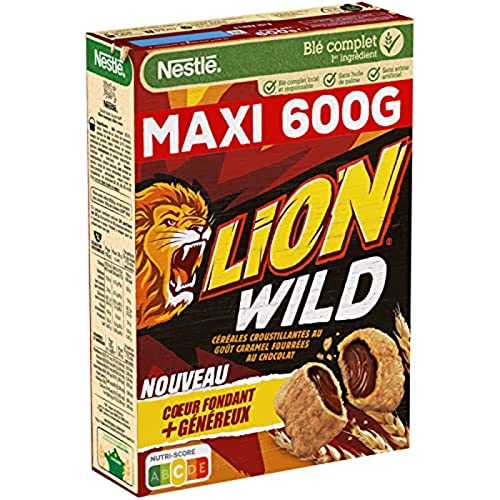 Lion Wild - Cereal crujiente con relleno de chocolate, 600 g