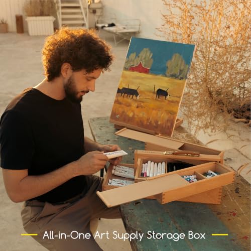 MEEDEN Portable Artist Supply Storage Box: Foldable Beech Wood Box - image 6