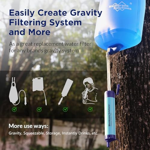 Membrane Solutions Tragbarer Wasserfilter-Strohhalm-Filtrations-Strohhalm-Reiniger, Überlebensausrüstung für Wandern, Camping… – Ansicht 5