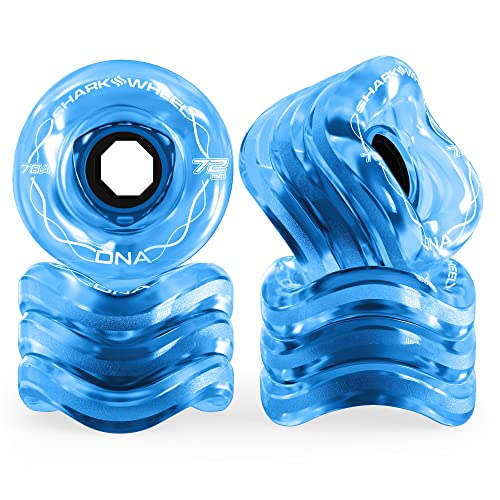 Shark Wheel 72mm 78a Longboard Cruising Wheels, DNA Formula, Set of 4 Wheels...