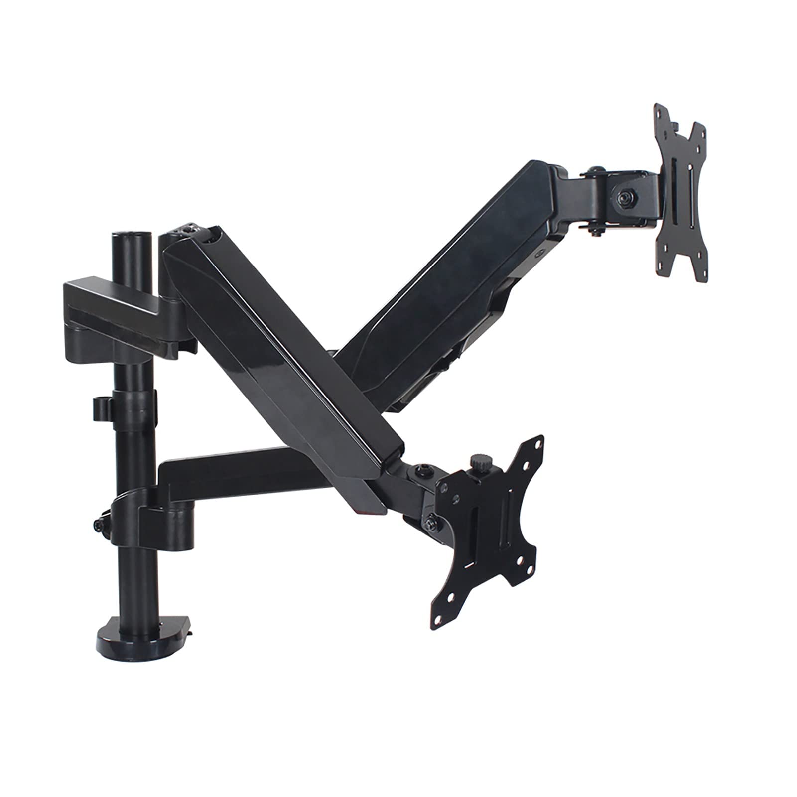 asdchZen Double Monitor Mount Stand,Monitor Bracket For 17 To 32 Inch Monitor,Gas Spring Monitor Arm Holds Up To 17.6Lbs/8Kg Each,Fit 75X75/100X100Mm