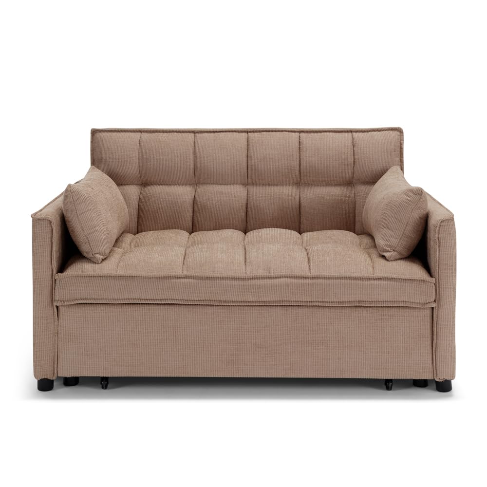 REDÒKASA Divano letto modello PALERMO con 2 cuscini, massima imbottitura, design adatto per ambienti classici e moderni (Tortora)