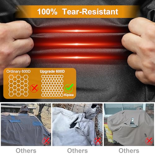 Image of Kipiea 600D Heavy Duty Pellet Grill Cover for Camp Chef SmokePro 24 Series, Waterproof Wood Pellet Smoker Cover with Windproof Buckles, UV Resistant, No Tear, No Fading