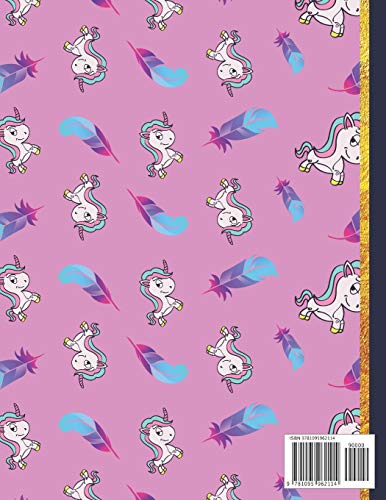 Sketchbook: Cute Cartoon Unicorns and Feathers Sketchbook (Unicorn Gifts for Girls) image 4