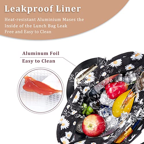 Large Women Lunch Bags For Work Insulated/Insulated Adult Lunch Box For Women/Leakproof Cooler Lunch Tote Bag With Storage Pocket. Reusable Lunch Cooler Purse For Work Picnic Hiking 12L, Floral #TOP4