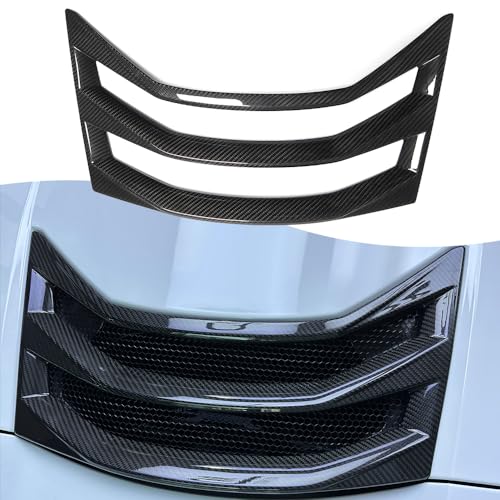 Jogon Carbon Fiber Rear Engine Hood Air Vent Trim for Corvette C8 Convertible HTC Z51 Z06 2020 2021 2022 2023 2024 Air Flow Intake Bonnet Cover