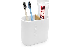 Toothbrush Holder Kids, Multifunctional Bamboo Bathroom Organizer