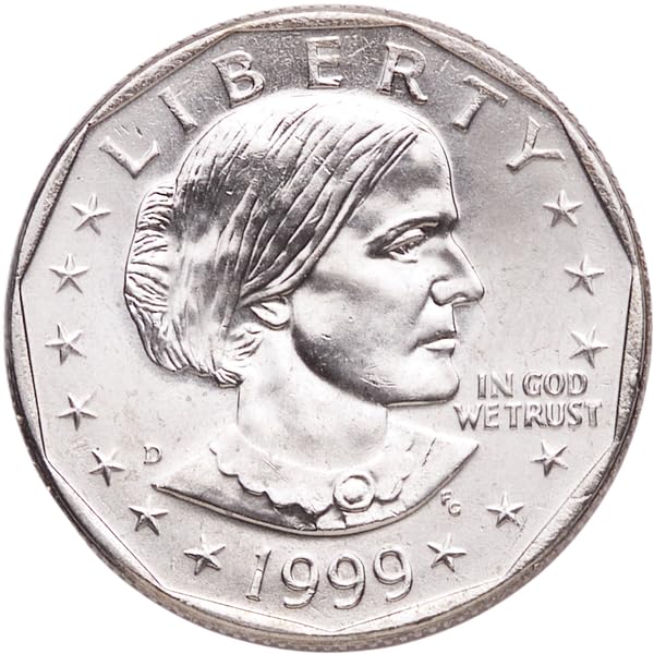 Hall of Fame Sports Memorabilia - 1999 P and D Susan B Anthony BU Uncirculated SBA Dollars - $1 Coins - US Mint - Mint State - Brilliant Uncirculated image 2