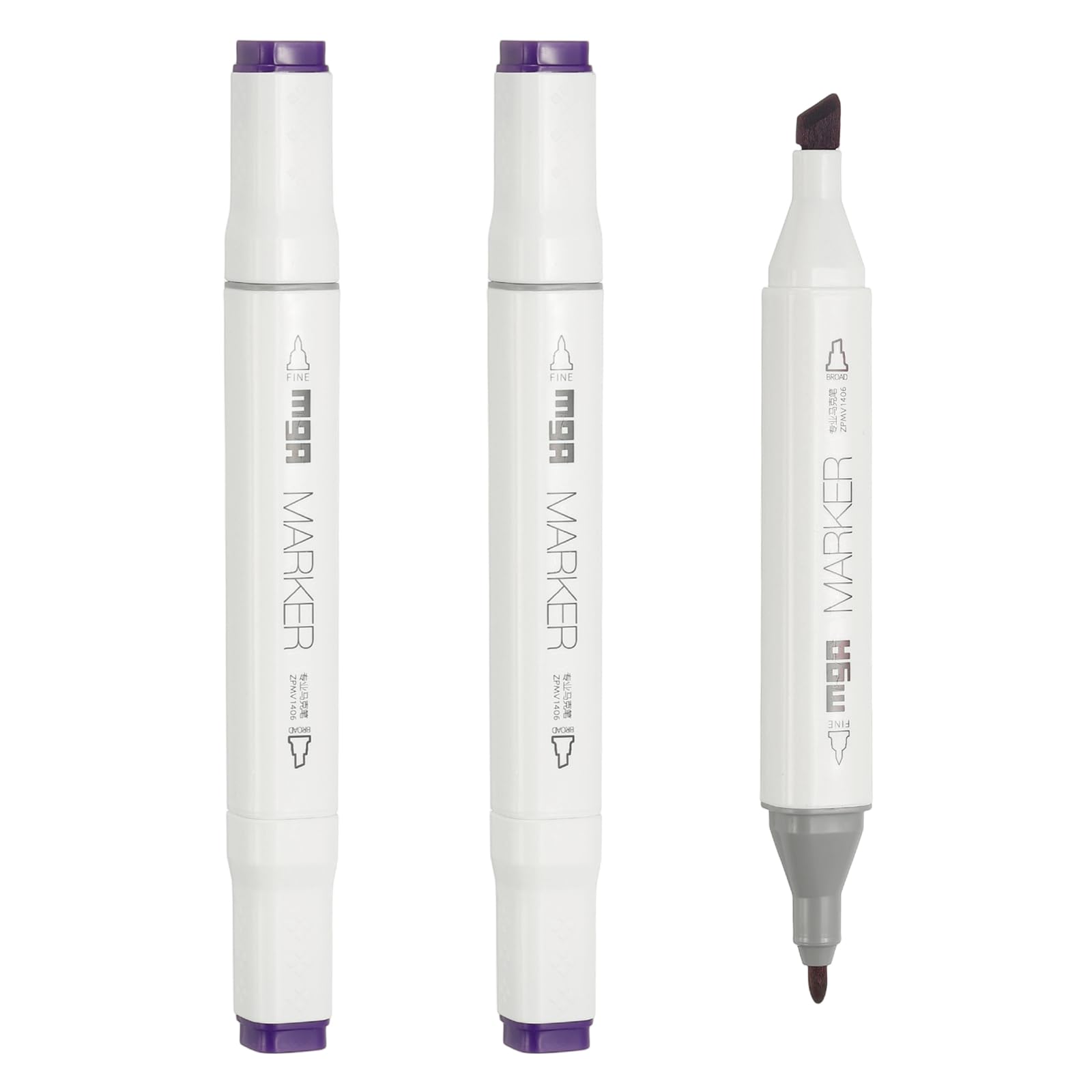 PATIKIL Alcohol Based Markers, Set of 3 Dual Tip Drawing Art Markers Coloring Painting Supplies for Artists Drawing Travel Coloring Illustrations Sketching, Purple