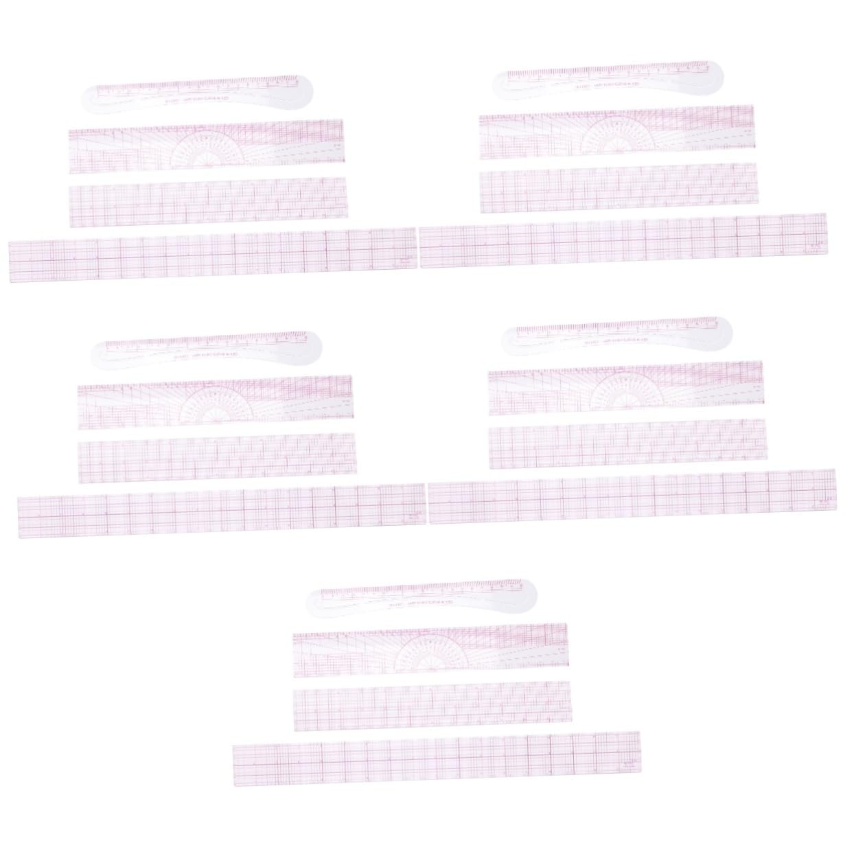 ARTIBETTER Conjunto Reglas Curvas Transparentes Para Costura Y Patronaje Reglas Plásticas Multiusos Con Precisa Para Confección Y Diy 4 Piezas X 5