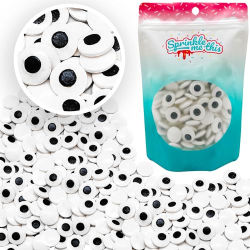 Large Spooky Eye Toppers - 4 oz Resealable Stand Up Candy Bag - Edible Baking Decorations - Funny Googly Eyes for Cupcakes, Cakes, Cookies, Brownies - Halloween, Easter, and Edible Art Project Candy - Thumbnail 7
