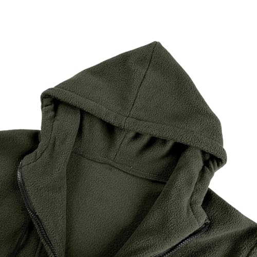 Mens Fuzzy Hoodies Pullover Quarter Zip Long Sleeve Fleece Hooded Sweatshirt Casual Fall Winter Warm Coat with Pocket4