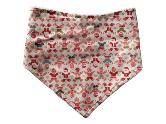 Christmas dribble bib, Christmas baby bib, festive baby gift (Neutral gingerbread)