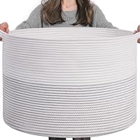 HDRNT Wasmand, gevlochten van katoen, 45 liter, wasverzamelaar met handvat, gevlochten wassorteerder, wasmand voor waskamer, kinderkamer, badkamer (35 x 40 cm) (beige zwart