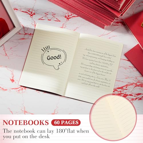 Image of Mimorou 100 Pcs A5 Journals Notebooks Bulk,Red,Lined