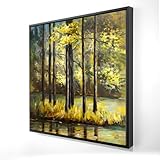 Begin Home Decor 2081-2424-LA28 24 x 24 in. Trees in the Middle of the Lake - Blue Landscape Canvas Art