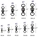 Ball Bearing Fishing Swivels Tackle - Barrel Swivel Connectors, High Strength Stainless Steel Solid Welded Rings for Saltwater Freshwater Lures Leader Lines, 25pcs, Size0 35lbs