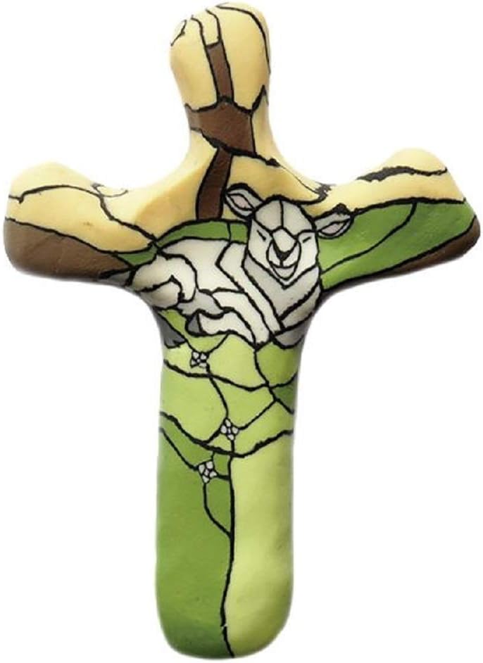 Calypso Studios by First & Main 5.5" Lamb of God Comforting Clay Cross