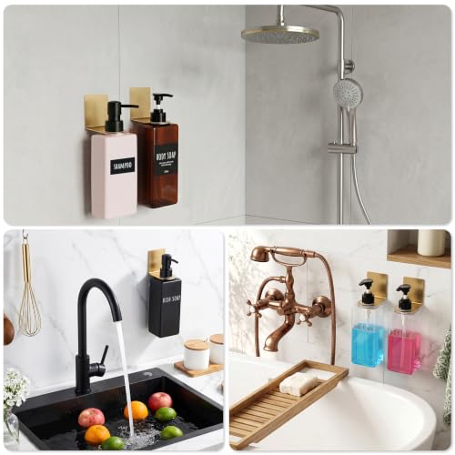 Image of Segbeauty 3pcs Non-Drilling Adhesive Bottle Dispenser Holder, Dia 1.3in